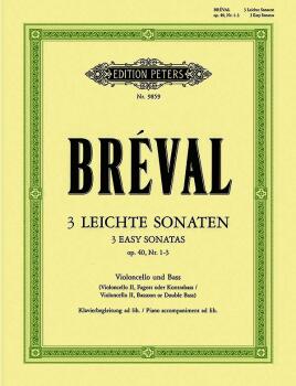 3 Easy Sonatas for Cello and Bass Instrument (Piano ad lib.) Op. 40 No (AL-98-EP9859)